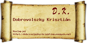 Dobrovolszky Krisztián névjegykártya