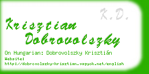 krisztian dobrovolszky business card